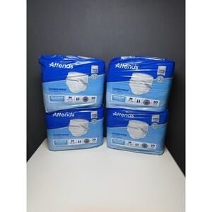 4 Packs - Attends Adult Diapers 20 Per Pack Size MEDIUM